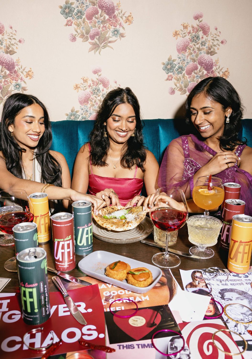 Friends sharing food across the table